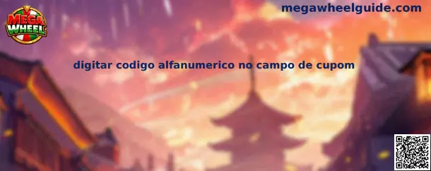 Digitar código alfanumérico no campo de cupom en Mega Wheel